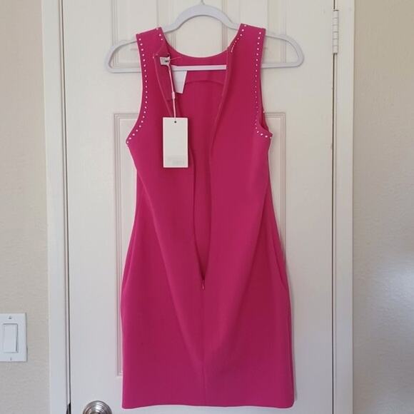 Likely Manhattan Studded Sleeveless Mini Dress Fuchsia Silver Size 6 NWT - Picture 8 of 11
